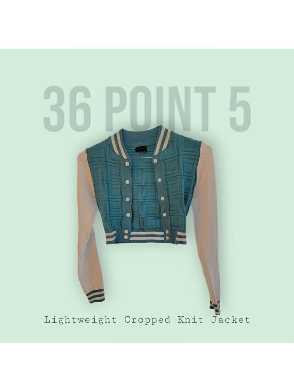 36 Point 5 Cropped Varsity Style Jacket - NWOT - Lightweight Knit